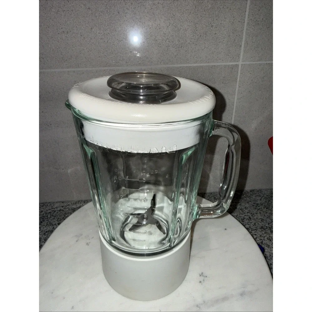 KitchenAid Blender Jar KSB5WW White 40 oz 5 Cup OEM Glass Replacement Pitcher